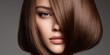 © NovaVision - Elegant woman with smooth brown bob haircut and subtle makeup, looking sophisticated