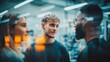 © NovaVision - Three colleagues are engaged in a friendly conversation, appearing happy and focused in a modern setting.