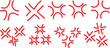 © Satou Akira - Angry emotion symbol set red outline comic irritation marks collection vector