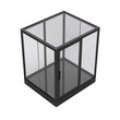 © Adi - Modern Glass Greenhouse Cube with Black Frame and Textured Panels