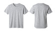 © Volha - Simple heather gray t-shirt isolated on white background, casual apparel for everyday wear, front and back