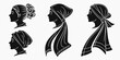 © MST RABEYA BEGUM - Four distinct hairstyles from different eras showcasing historical fashion trends Vector