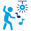 © arif - dancing flat blue icon