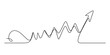 © Bobita - Continuous single line drawing of an upward arrow showing progress and growth with a jagged path Vector, illustration