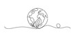 © Bobita - Continuous line drawing of a globe with leaves representing environmental sustainability and ecology Vector, illustration