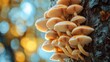 © pariimage - 81.Concept = Close up beautiful bunch mushrooms color light in the tree background texture, Macro Photography View