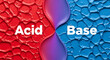 © SMZahid - Acid and base chemical reaction concept with red and blue liquids merging together slowly