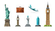 © Ophelia - collection of famous world landmarks and travel icons in colorful flat style