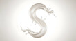 © Osama - Fluid white liquid splash in the shape of a curved S
