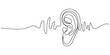 © Creative Tania - One continuous line drawing of human ear . Single line of human ear vector illustration, Human ear one continuous line. Hearing aid in human ear continuous one line drawing. Hearing device
