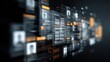 © Pixelzone - Abstract digital interface showing multiple user profiles and personal data panels for human resources management or social network analytics