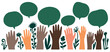 © Maria Petrish - Speech of hand and people group. Bubble for diverse talk on background. Exchange arm voice chat for multicultural idea. Discussion balloon, social holding vector illustration