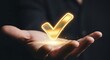 © fahim - A person holds a glowing checkmark in their hand, symbolizing approval and confirmation.