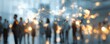 © Rifqi - Global network connection map over blurred business executives in a modern office, concept for international commerce, data connectivity and financial technology innovation