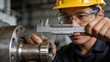 © Colin - Engineer measuring metal part with caliper