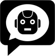 © Sanur - Iconic representation of an AI chatbot head within a communicative speech bubble design