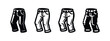 © liubomir118809 - Black and White Jeans Icons: Solid, Outline, Bold, and Pixelated Styles with Visual Depth