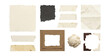 © OMD - Art studio paper scraps collage elements set.