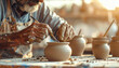 © Davizro Photography - Elderly Artisan Painting Handmade Clay Pots