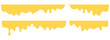 © Mariia - Yellow dripping borders set. Liquid honey paint drip edges isolated on white background. Vector melting divider shapes