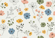© Color - Colorful spring floral vector background pattern with seamless watercolor repeat design