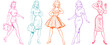 © Babski - Retro pop art women vector graphic. Vintage fashion ladies set. 1950s style illustration collection. Pin-up girls design elements.