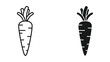 © SHAHRIYAR RASEL - Line Art and Silhouette Carrot Icons - Healthy Food and Vegetables