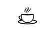 © Gendok - Minimalist Coffee Cup Icon with Steam Illustration.