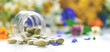© yanadjan - Homeopathy and dietary supplements from medicinal herbs. Selective focus.