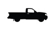 © asma - A stark black silhouette of a pickup truck against a white background silhouette