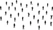 © Munni - People silhouette collection vector set, diverse men and women standing in various poses isolated on white background for crowd and business design
