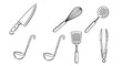 © YnTo - Kitchen Utensils Illustration Set on White.
