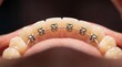 © Katsiaryna - Lower teeth with lingual braces on inner surfaces showing discreet metal brackets and archwire