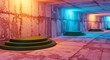 © Sobulon - Futuristic Hallway with Colorful Illumination and Presentation Platforms