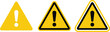 © AnjueManAra - Minimalist Yellow Warning Triangle Icons Vector Set with Exclamation Mark Variations for Alert Caution Error Notification and UI Safety Designs