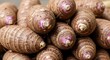 © Supardi - Pile of nutrient-rich taro roots, a carbohydrate-rich starchy staple