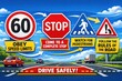 © LimeSky - traffic regulations banner, driving safety, speed restrictions