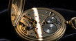 © Nurul - Ancient clock intricate mechanical movements golden pocket watch