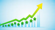 © Bengil - Green arrow graph showing upward trend and growth.