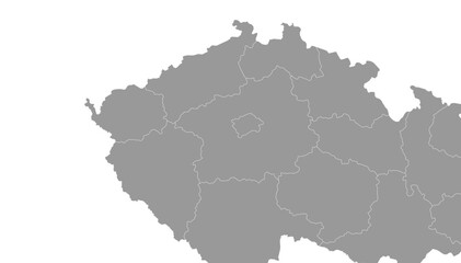  Czech Republic Map Gray Single Color Vector