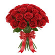 © Jahid5064 - A vibrant bouquet of red roses tied with an elegant bow for a special occasion.