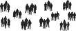 © MdAbdul - Group of people silhouettes, social gathering concept, teamwork community crowd standing together, human diversity illustration isolated on white background