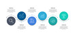 © Inactive - 6 Steps circle and curve horizontal infographic design for your business data. Presentation, Timeline, Workflow, Marketing and Strategy. Vector illustration.