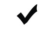 © Pvect02 - A stark black checkmark illustration against a white background provides a simple confirmation symbol silhouette high quality professional detailed