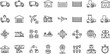 © MdRakibul - A collection of 36 small black and white icons on a white background