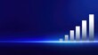 © Matcha_09 - Abstract visualization of growth with increasing white bars on a dark blue background representing progress, success, and business development trends