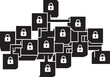 © Nafish - Network security and data protection concept with interconnected padlocks vector illustration flat design