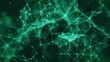 © Khizar - abstract green geometrical plexus flowing movement on black background with lines and dots
