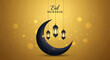 © FestiveFrame Studio  - Eid Mubarak Ramadan celebration crescent moon lantern golden light islamic festival greeting background for prayer culture faith muslim holiday design