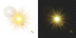 © Даниил Москаленко - Vector transparent gold sunlight special lens flare light effect. PNG gold star light sparkle and glowing sparks for holiday scenes and magical golden backgrounds.